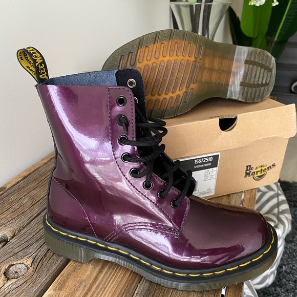 Dr. Martens | Pascal Purple Violet Patent Boots - Picture 2 of 3
